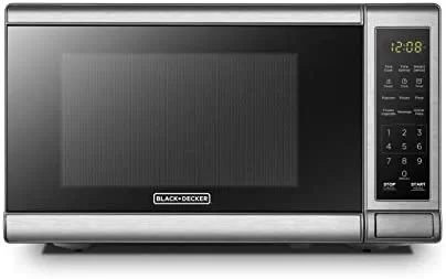 blackdecker em720cb7 digital microwave oven with turntable push button door