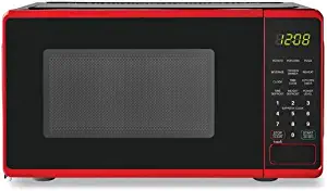 mainstays 700w output microwave oven, red