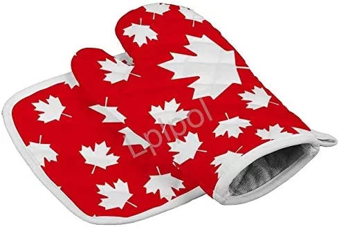 canada maple leaves heat resistant glove