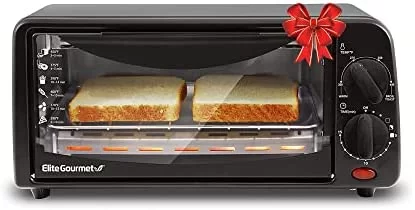 elite gourmet eto236 personal 2 slice countertop toaster oven