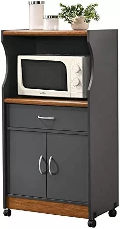 hodedah import microwave cart with one drawer