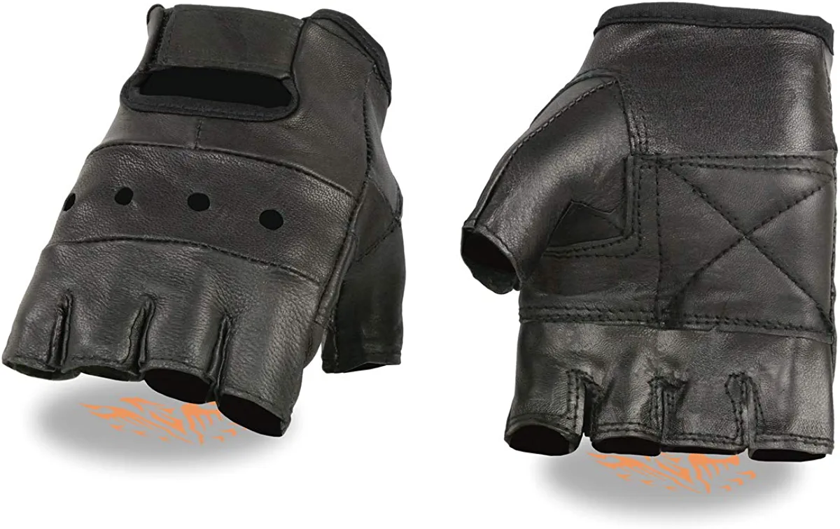 men's leather fingerless gloves