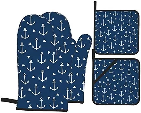 nautical anchors oven mitts