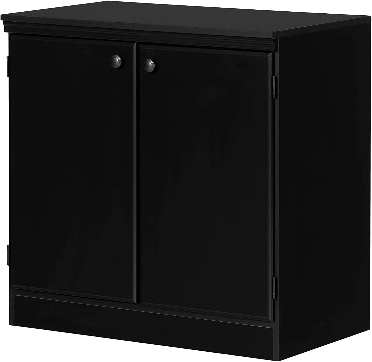 south shore morgan small 2 door storage cabinet pure black,