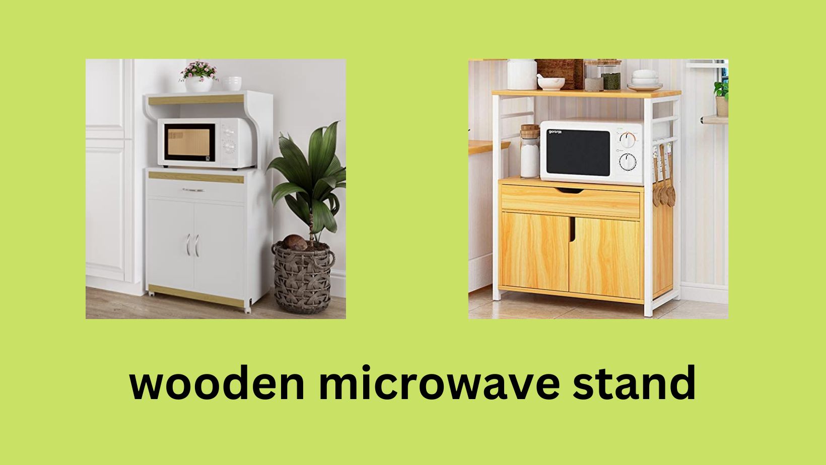 wooden microwave stand