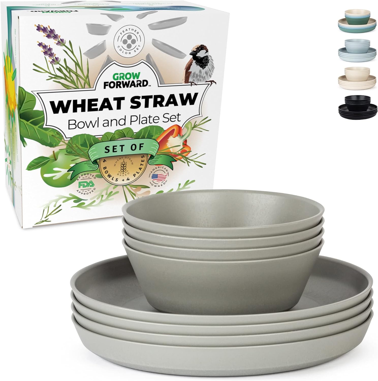 grow forward premium wheat straw plates
