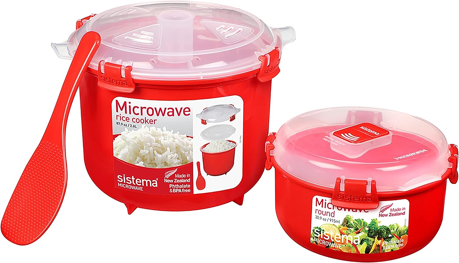 sistema microwave rice cooker and steamer bowl for vegetables with steam