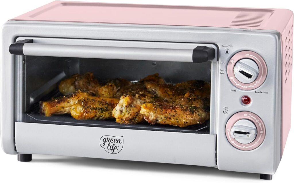 greenlife countertop stainless steel toaster oven